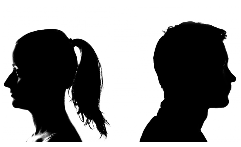 silhouette of man and woman