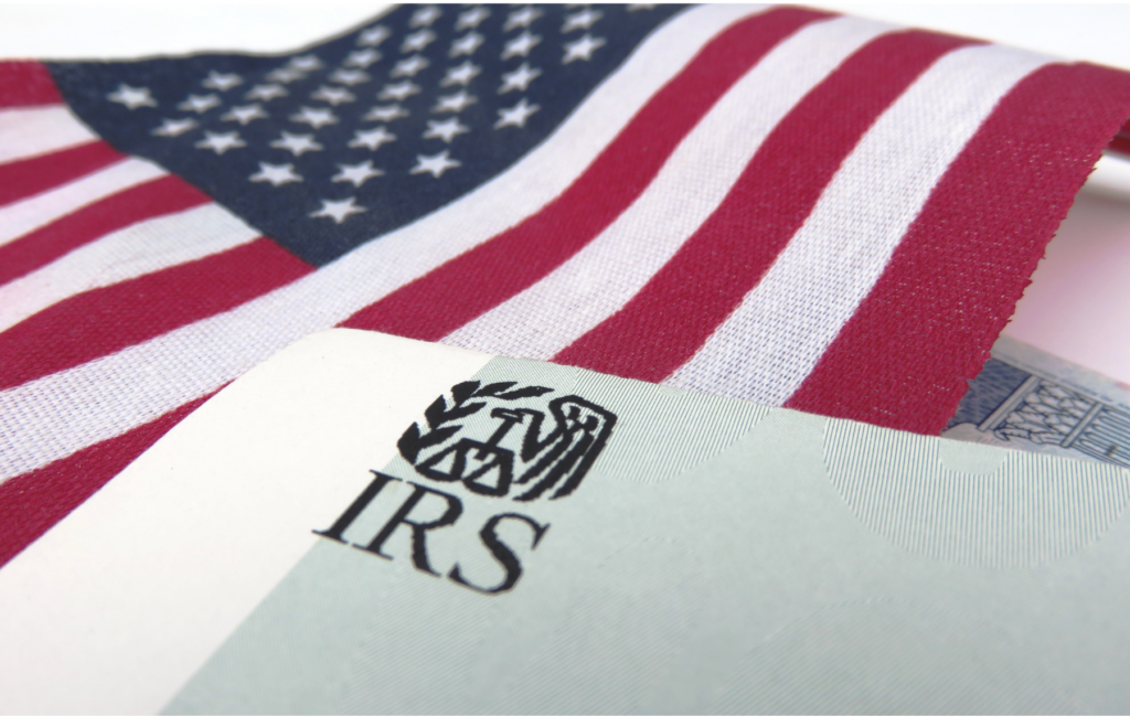 IRS folder with American flag