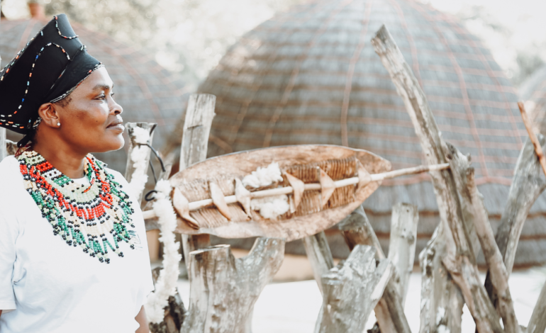 African woman in village