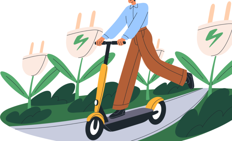 Cartoon Dad on scooter