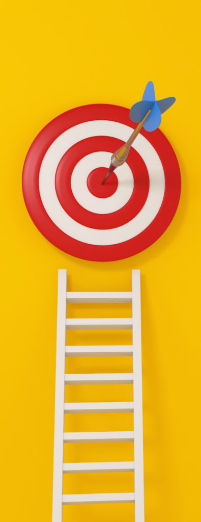 target with dart and ladder to reach target