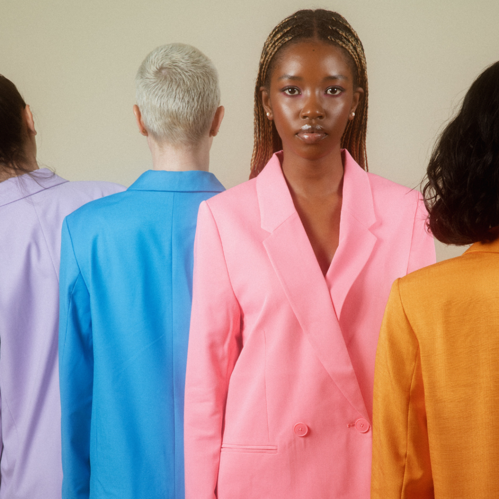 business women in colorful suits