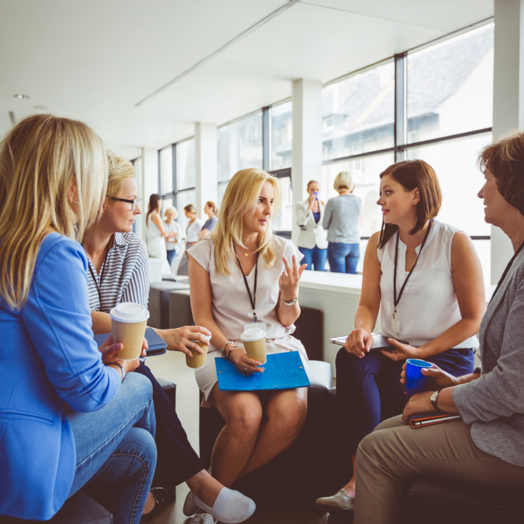 women talking and listening to each other