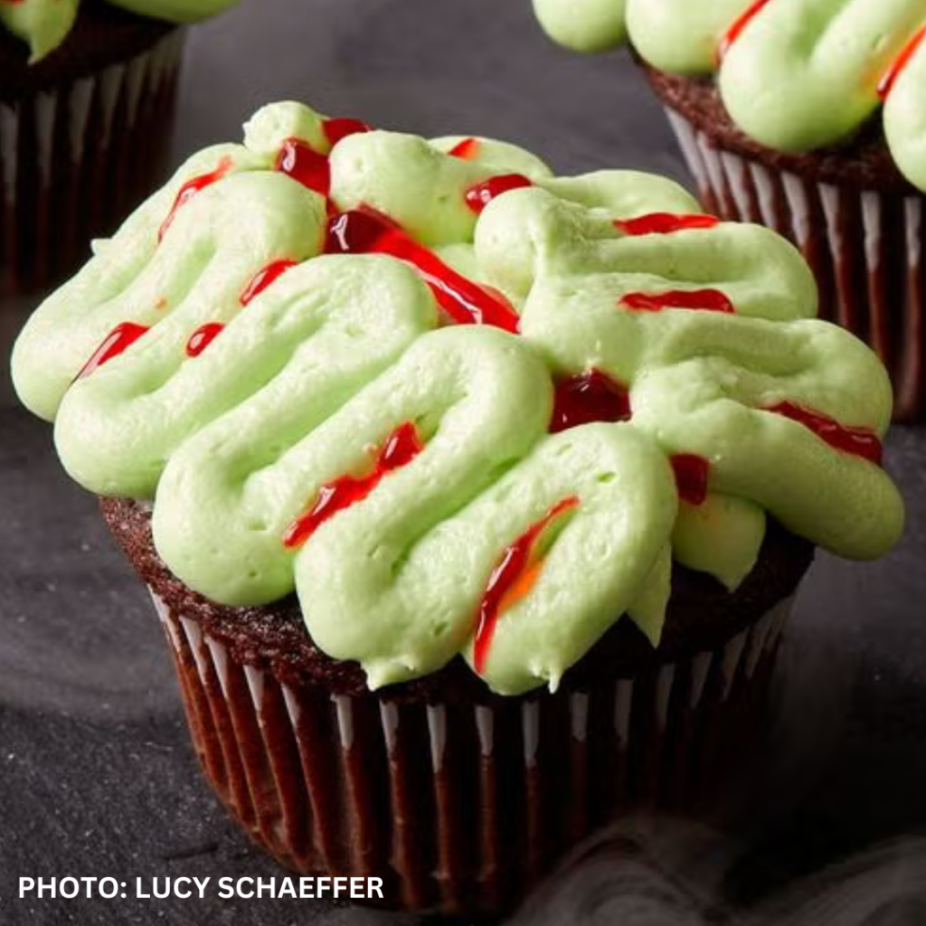 zombie brain cupcakes