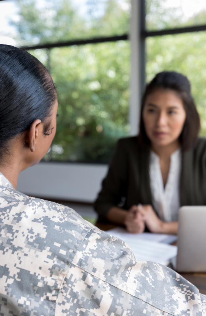 Counselor taking with Female Veteran