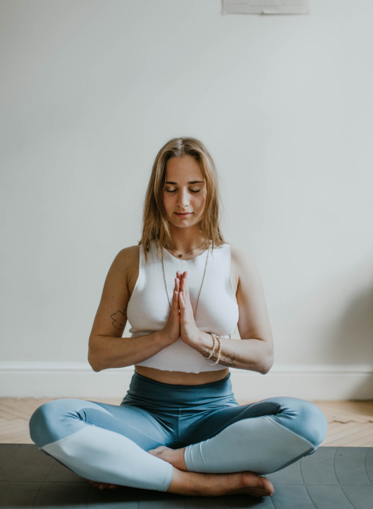 Female Doing Yoga with prayer pose