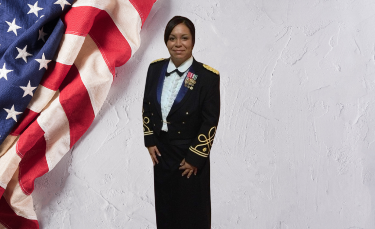 Female Vet in Uniform with Medals