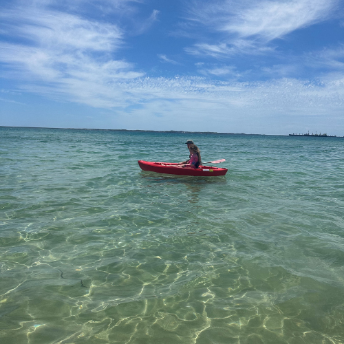Kayaking in the ocean